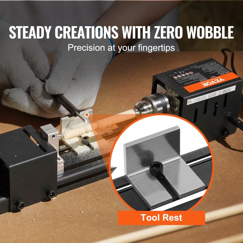 Vevor Mini Hout Daaribank Machine - Compact - Zwart - Incl. Beitels - Afbeelding 7