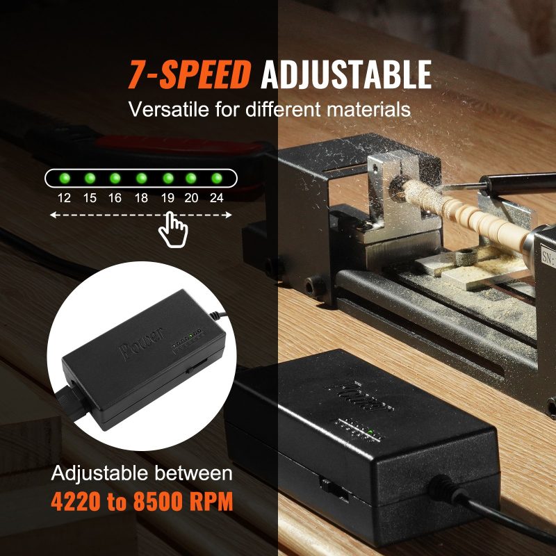 Vevor Mini Hout Daaribank Machine - Compact - Zwart - Incl. Beitels - Afbeelding 6