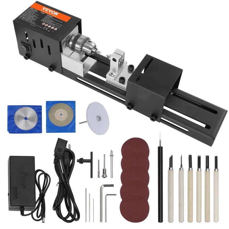 Vevor Mini Hout Daaribank Machine - Compact - Zwart - Incl. Beitels - Afbeelding 14
