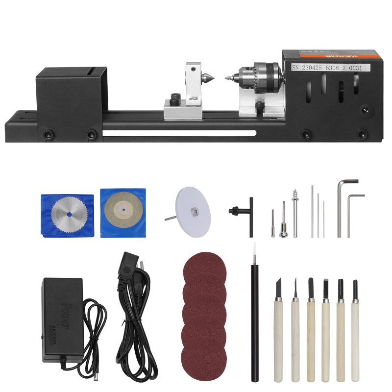 Vevor Mini Hout Daaribank Machine - Compact - Zwart - Incl. Beitels - Afbeelding 2